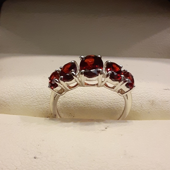 3.10ctw Genuine Garnet Platinum /925 - Picture 4 of 8